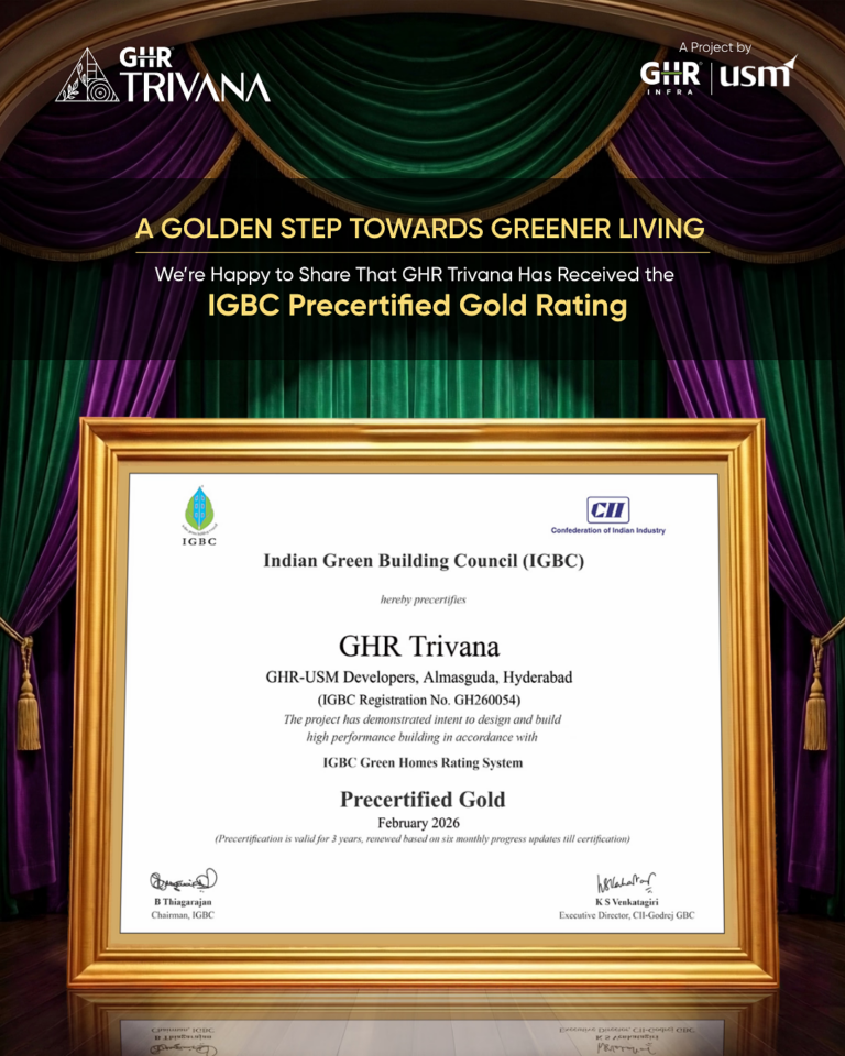 Trivana by GHR USM South Hyderabad’s Boutique Villa Community Earns IGBC Pre-Certified Gold Rating