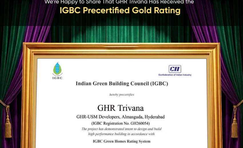Trivana by GHR USM South Hyderabad’s Boutique Villa Community Earns IGBC Pre-Certified Gold Rating